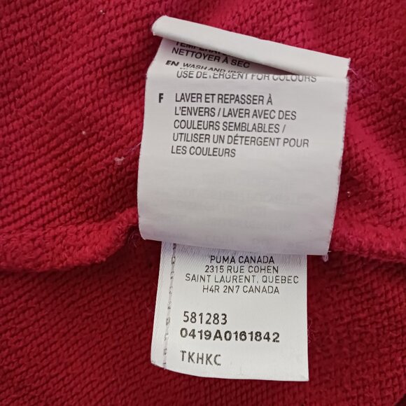 Puma Women's Red Hoodie Pullover Size Medium Kangaroo Pocket Sports Grunge READ - Picture 8 of 9